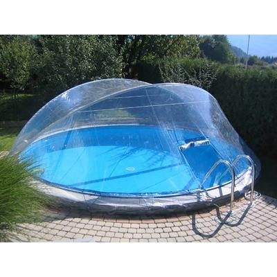 Poolverdeck KWAD "Cabrio Dome für runde Pools mit schmalem Handlauf", transparent, B:320cm H:160cm T:320cm, Polyvinylchlorid (PVC), Verdecke, in verschiedenen Größen