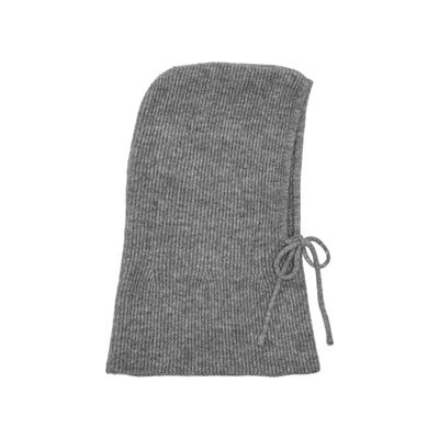 Strickmütze ONLY "ONLBERINE BALACLAVA ACC", Damen, grau (medium grau melange), Rippstrick, Materialmix, unifarben, Mützen Strickmütze, Materialmix