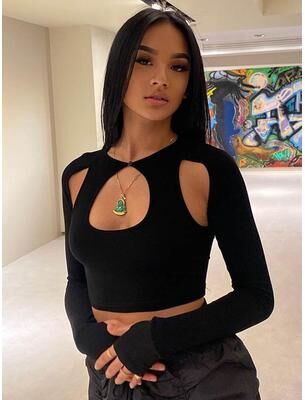 Lush Living Finds Fairy Grunge Cropped Corset Top For Women Long Sleeve Club Tee black s