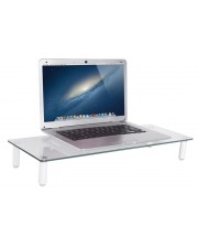 DIGITUS Aufstellung für Monitor Kunststoff Aluminium Hartglas Bildschirmgröße: 33-81 cm 13"-32" Desktop-Ständer (DA-90358)