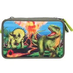 Depesche Dino World 3-Fach Federtasche LED