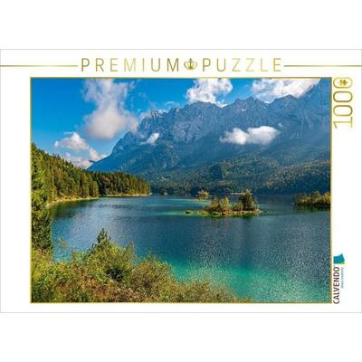 CALVENDO Puzzle Der Eibsee unterhalb der Zugspitze im Wettersteingebirge | 1000 Teile Lege-Größe 64x48cm Foto-Puzzle für glückliche Stunden