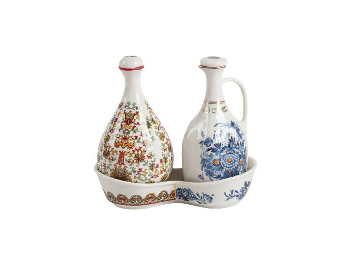 3-teiliges Essig- & Öl-Set „Hybrid Thelme“ aus Porzellan Multicolor Seletti