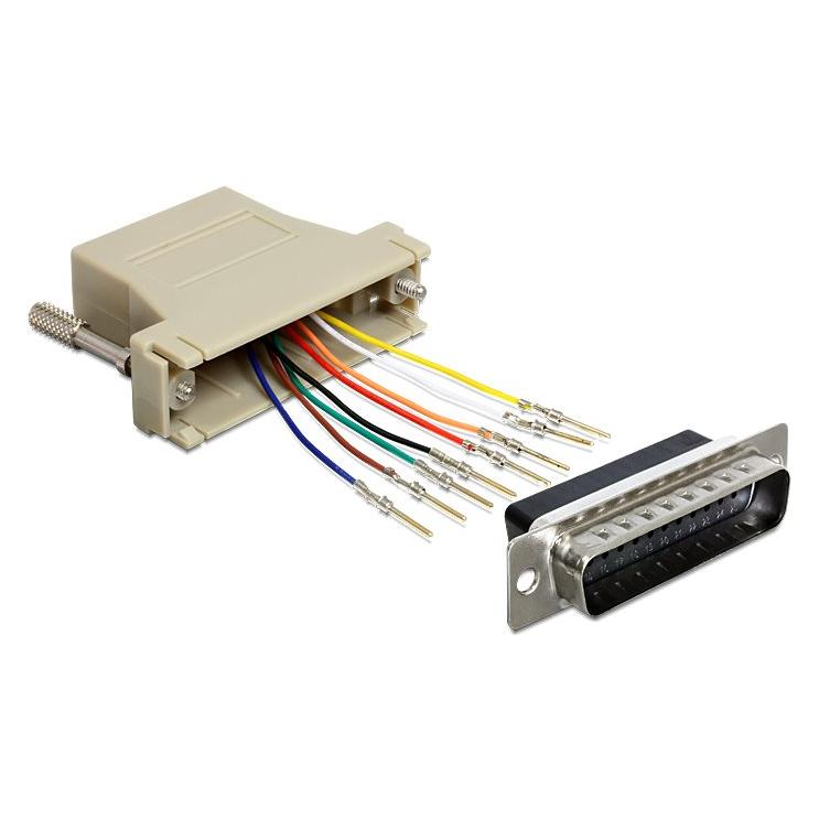 Delock RJ-45 Buchse zu DB25 Stecker Montagesatz (0.05 m) (65433)