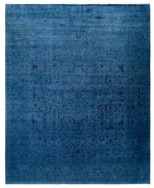 Overton "Fine Vibrance, One-of-a-Kind Hand-Knotted Area Rug - Gray, 8' 2"" x 10' 4"" - 8' 2"" x 10' 4"""