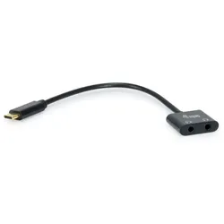 EQUIP 133469 USB C auf  Dual 3,5 mm Kopfhörer DAC Adapter