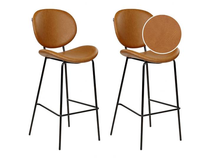 BARSTUHL 2er-Set Kunstleder goldbraun/schwarz Luana