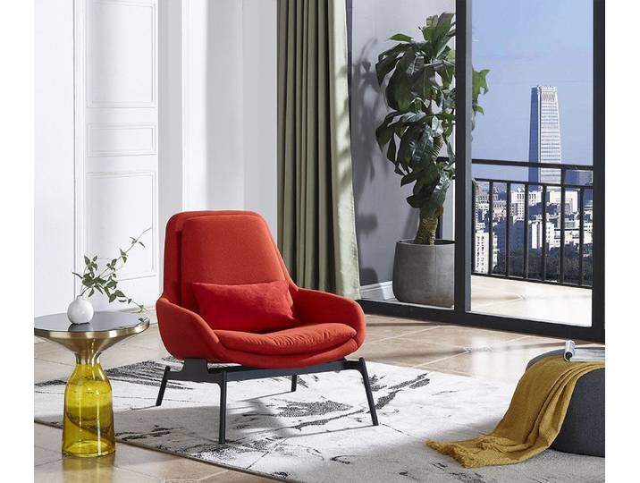 JVmoebel Sessel Roter Polsterstuhl mit Edelstahlfüßen für Lounge und Relaxen (Sessel), Made in Europa