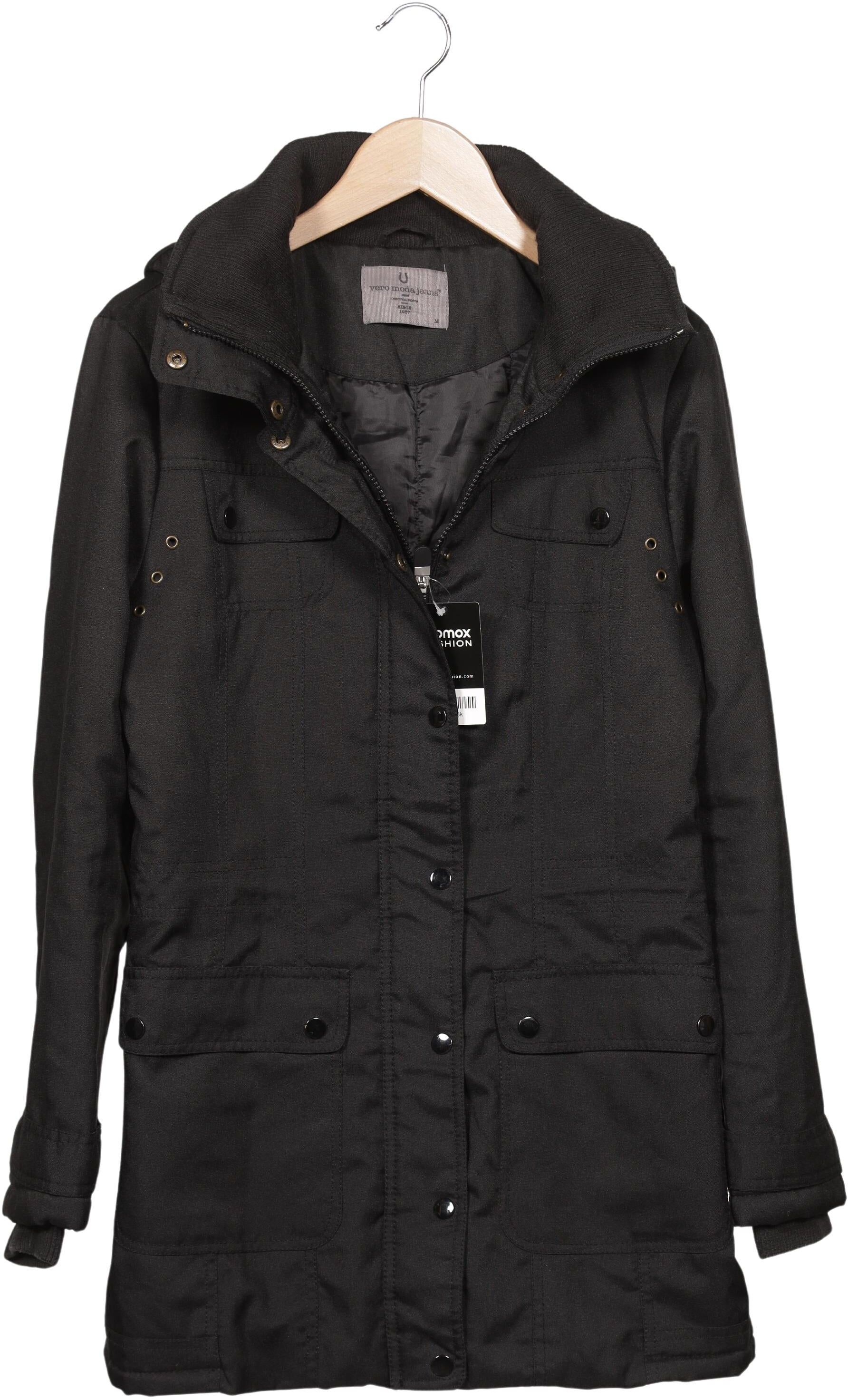 Vero Moda Damen Mantel, Schwarz, Gr. M, Synthetik - Second Hand