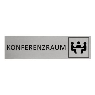 CombiCraft Aluminium Türschild Konferenzraum 165x45mm mit 3M-Tape zur Befestigung, einfache Kennzeichnung von Räumen und Bereichen