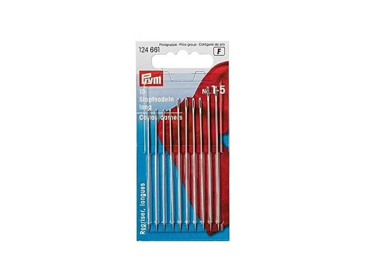 PRYM lang HT 1-5 stopnaalden met Gold Eye, 10 stuks, zilver