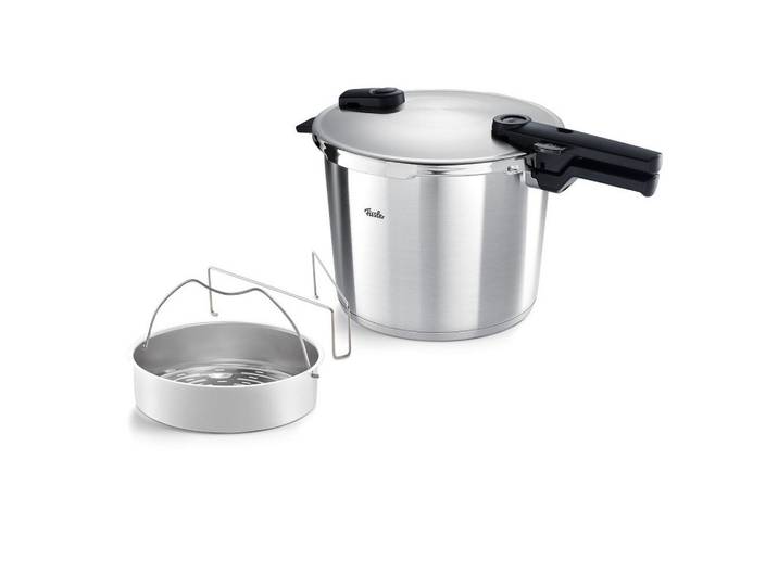 Schnellkochtopf, Silber, 10,0 L, Metall, Druckregelventil & Sicherheitsventil, Fissler