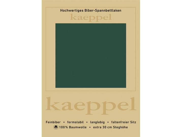 Spannbettlaken KAEPPEL Spannbettlaken Biber , grün, L:200cm, Biber, Obermaterial: 100% Baumwolle, Bettlaken, Spannbettlaken, 100% Baumwolle, kuschelig weich ideal für Winter
