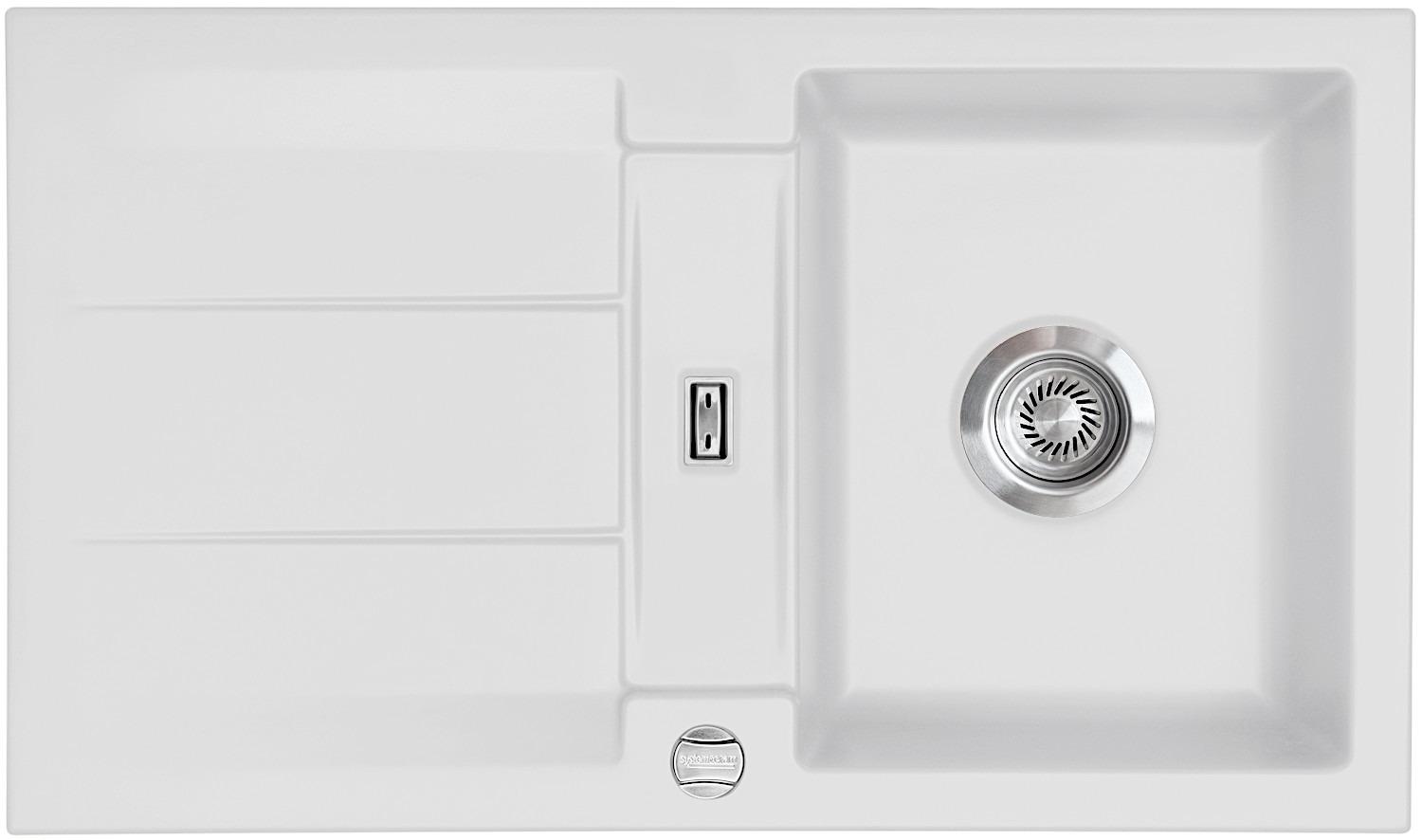 Flächenbündige Spüle GENEA 87 F in SATIN mit Excenterbedienung / Systemceram