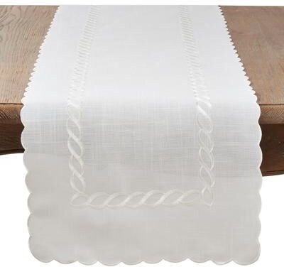 Saro Lifestyle Embroidered Runner With Braided Design