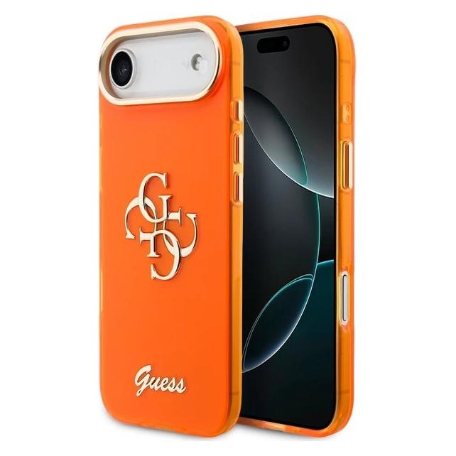 Guess IML 4G Script Metall Logo -Rückseite für iPhone Air Orange (Apple iPhone Air) (GUHCP17M5HC4MLSO)