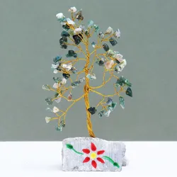 Moss Agate Gemstone Tree - 80 Stones