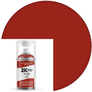 2K-PRO Sprühfarbe 2-Komponenten Sprühlack, 250ml, feuerrot, RAL 3000, glänzend