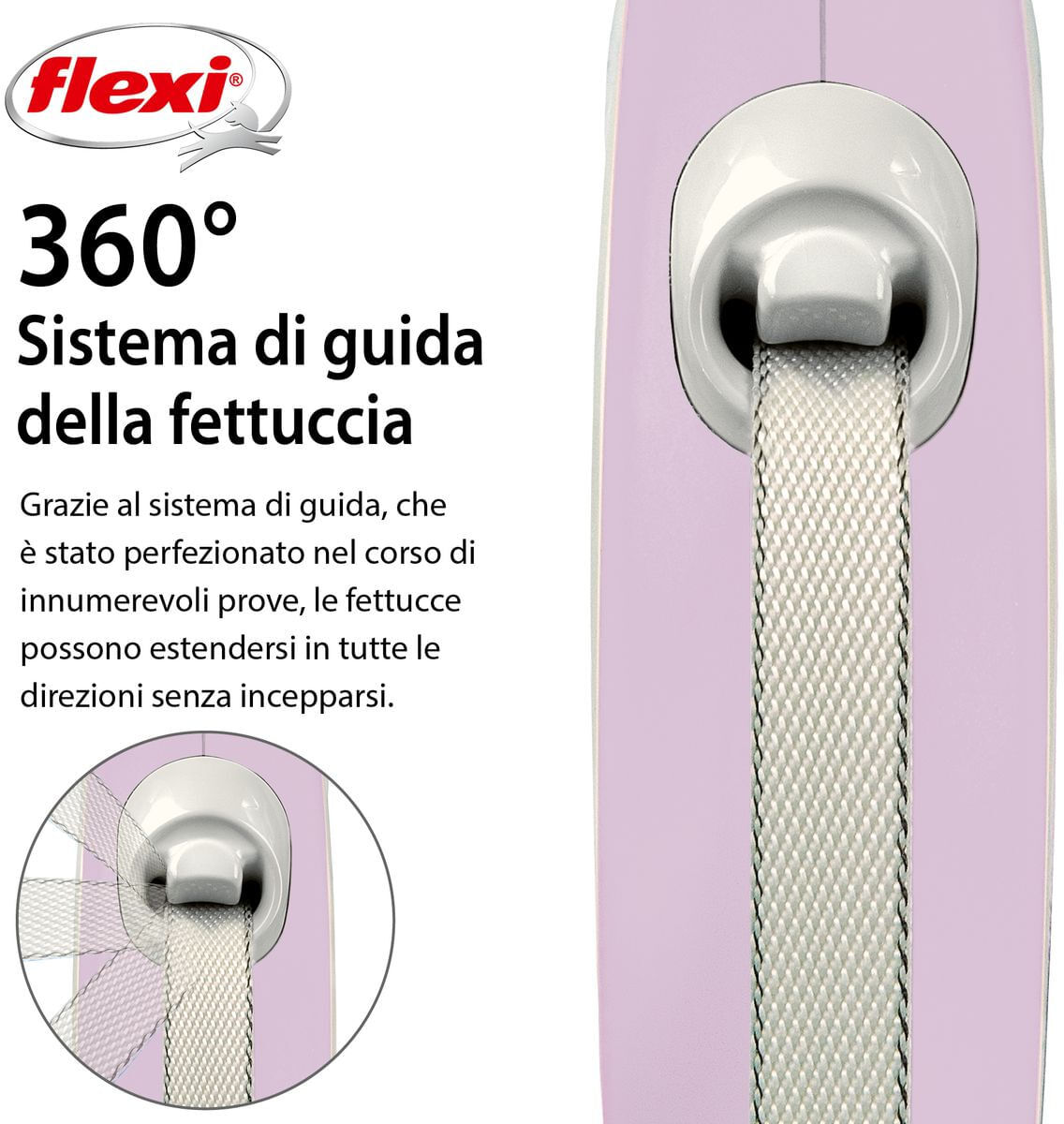 FLEXI Guinzaglio New Comfort Tape Rosa S - 5 METRI