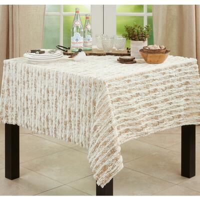 Saro Lifestyle Faux Fur With Brushed Metallic Foil Print Topper