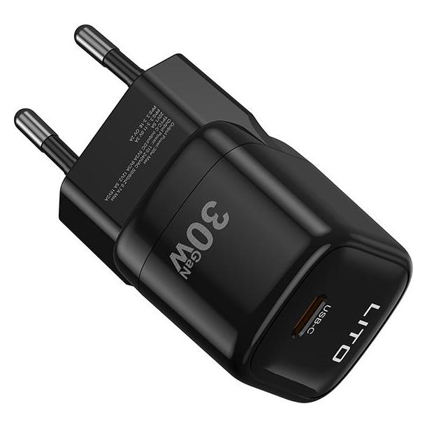 Lito - Wall Charger (LC11) - Type-C Output, PD30W, GaN, Real Time Protection, EU Plug - Black (30 W) (61003456)