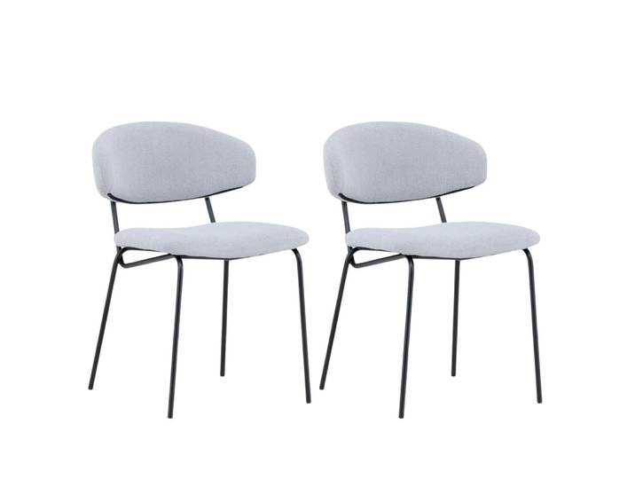 Lot de 2 chaises en tissu gris style moderne KAZ gris 50x57x79cm