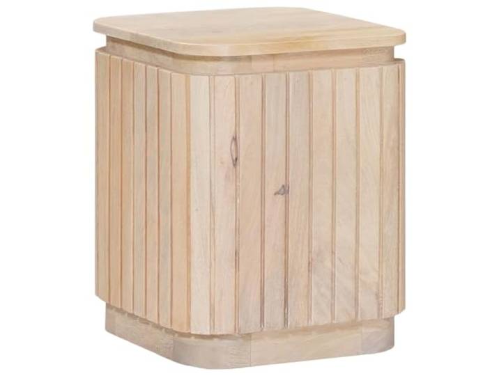GPUTYGHN Handgefertigtes Beistelltisch-Set 2 STK. Weiß 45 x 45 cm Mangoholz,2 Höhen 45 cm und 35 cm,handgeschnitzte Muster,minimalistisches Design,einfache Montage