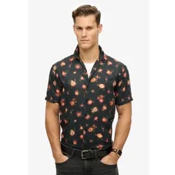Superdry für Herren. M4010941A Bedrucktes Kurzarmhemd schwarz (S), Lässig, Modal