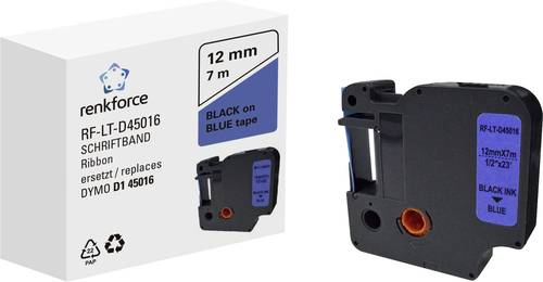 Renkforce RF-LT-D45016 Kompatibel ersetzt DYMO D1 - 45016 12mm Bandfarbe: Blau Schriftfarbe: Schwarz 7m