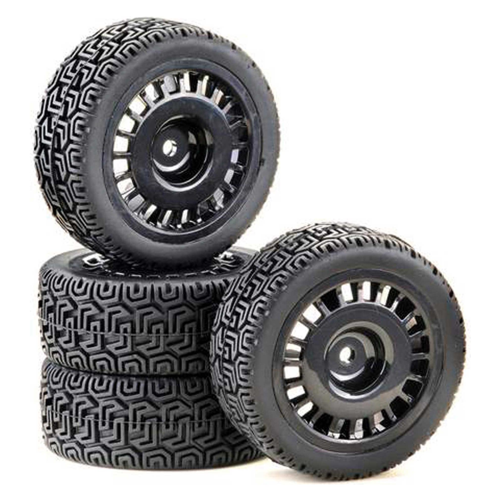 Absima 1:10 räderset "rally winded design" schwarz (4) (2510061)