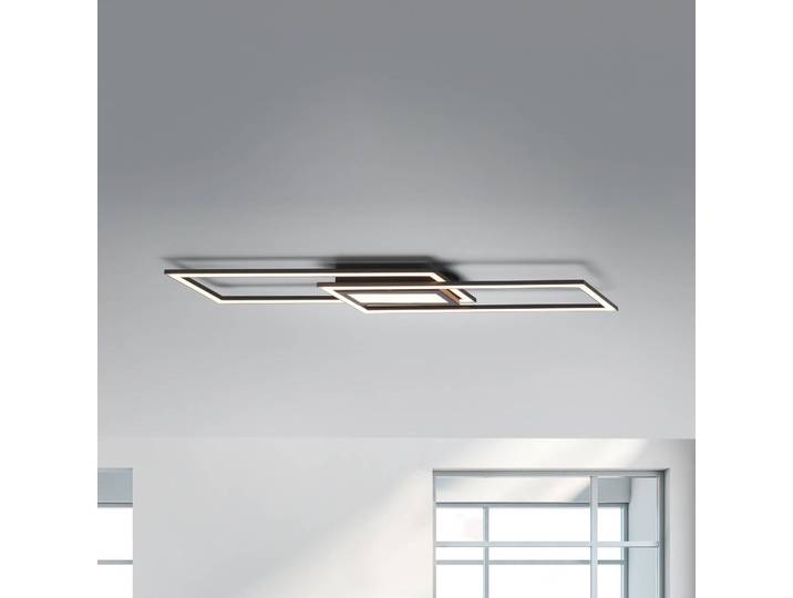 JUST LIGHT. GmbH LED Deckenleuchte Asmin, dimmbar, schwarz, für Wohn- / Esszimmer, Aluminium, Modern, Deckenlampe