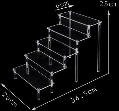 Inspire Essentials CrystalView Acrylic Display Riser Shelf For Collectibles And Desserts 2