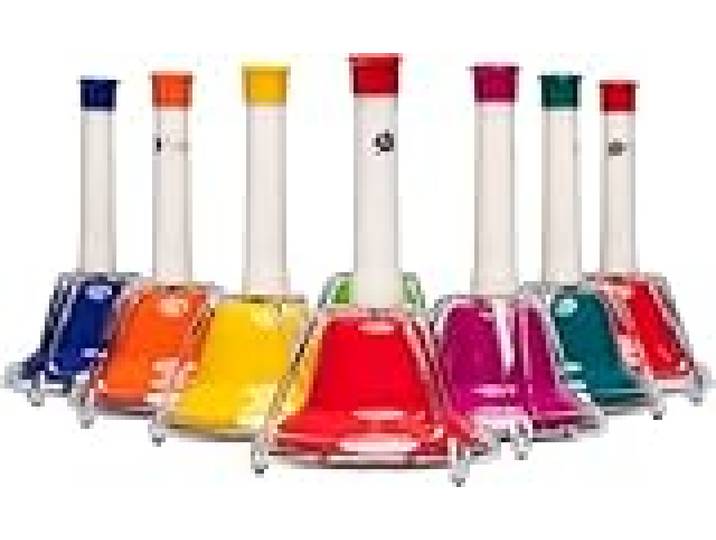 Fuzeau – 8 Cloches Musicales Colorées pour Enfant – Dès 3 Ans – Instrument Musique Éducatif Ludique pour Éveil Musical – Apprentissage Premières Mélodies - À Secouer ou Frapper - Réf 70608