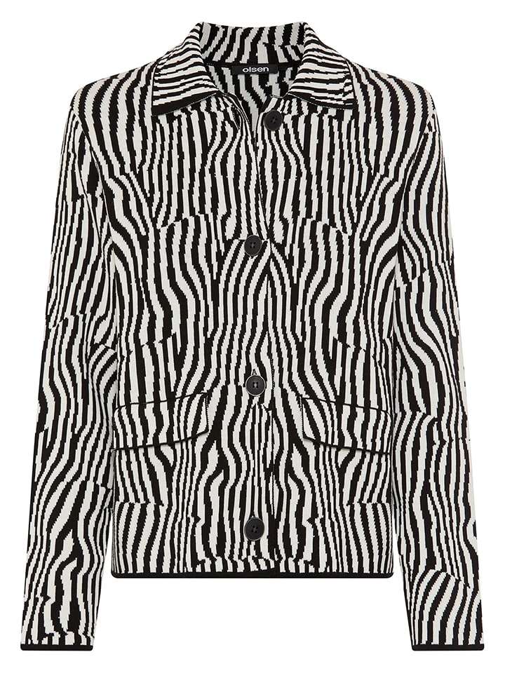 Olsen Cardigan in Weiß/ Schwarz - 40