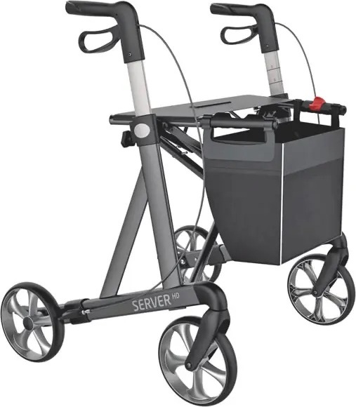 Server Rollator HD-Heavy Schwergewicht Rollator mit Tasche, belastbar bis 200 kg