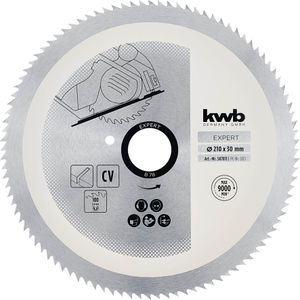 kwb Kreissägeblatt 587811, 210 x 30 mm, 100 Zähne, für Holz