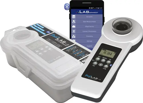 Water ID PoolLab 1.0 Photometer Photometer Chlor, Alkalinität, pH-Wert, Aktivsauerstoff, Cyanursäure, Brom, Chlordioxid, Ozon