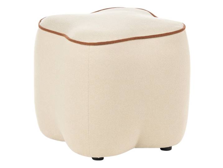 Beliani Pouf Stoff Hellbeige Juno, Beige, Braun, Quadratisch, 35x38x35 cm, Wohnzimmer, Sessel, Hocker & Hockerbänke, Poufs