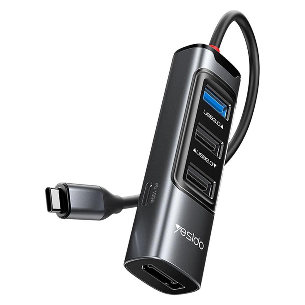 Yesido USB-C Hub HB23, 5in1, Grey (USB-C, 5 Ports) (60963768)