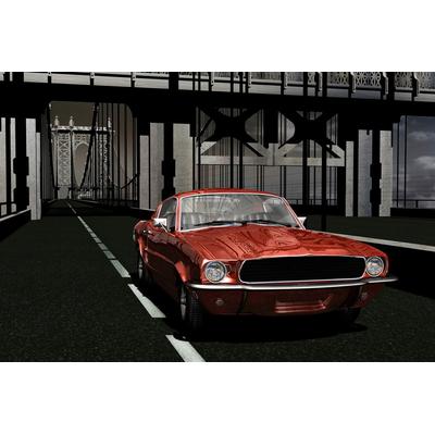 Fototapete PAPERMOON "Auto", bunt, B:5m L:2,8m, Vlies, Tapeten