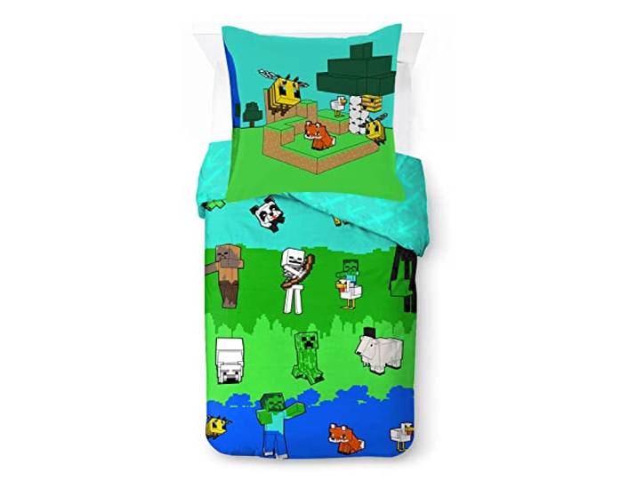 Minecraft Creative Mode Kinder Bettwäsche-Set 100% Baumwolle, Mehrfarbig