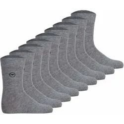 TOM TAILOR Unisex Kinder Socken, 9er Pack - Strümpfe, Baumwolle, Logo, einfarbig Grau / 35-38