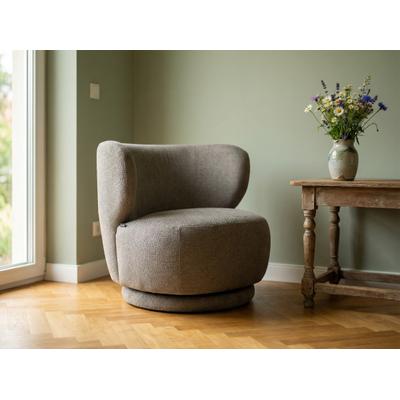 Drehsessel OTTO HOME "ANNELIN, Loungesessel, Clubsessel", grau (taupe), B:76cm H:70,5cm T:78cm, pine wood frame, foam, fabric, Sessel, Drehsessel, 360 drehbar, Struktur-Bezug