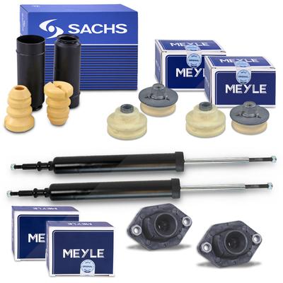 Atec 2x Stoßdämpfer +MEYLE Domlager +SACHS Staubschutz hinten [Hersteller-Nr. 40674511] für BMW