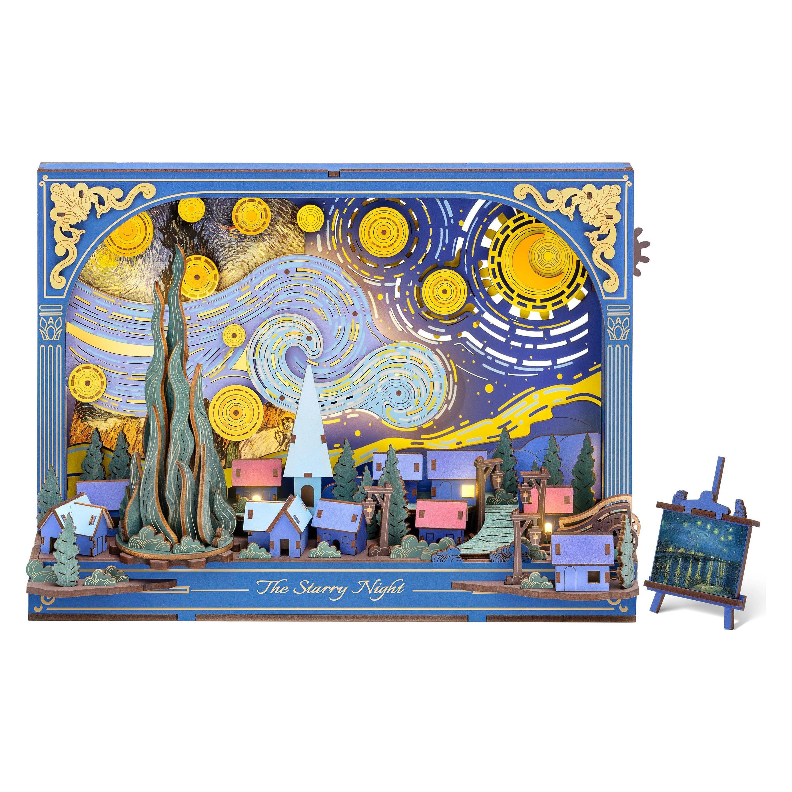 Robotime Bausatz The Starry Night Wandkunst mit LED-Beleuchtung (TH003)