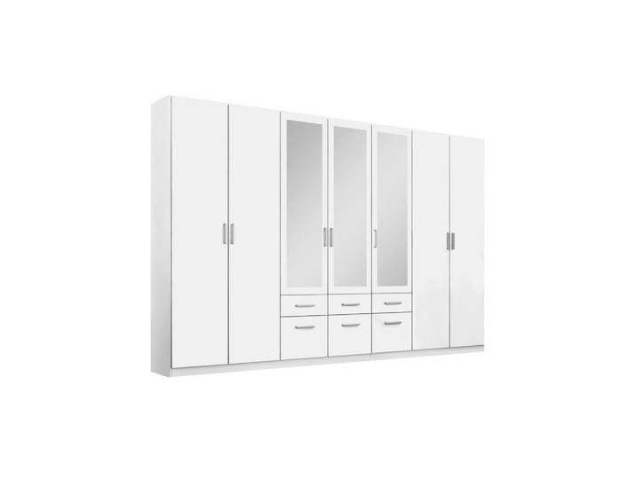 Rauch Möbel Drehtürenschrank Rauch Bingen, Weiß, 6 Fächer, 6 Schublade(n) Schubladen, 315x229x54 cm, Blauer Engel, RAL Testat, Goldenes M, BQ - Bündnis für Qualität, Made in Germany, umfangreiches Zubehör erhältlich, Schlafzimmer, Kleiderschränke, Drehtürenschränke