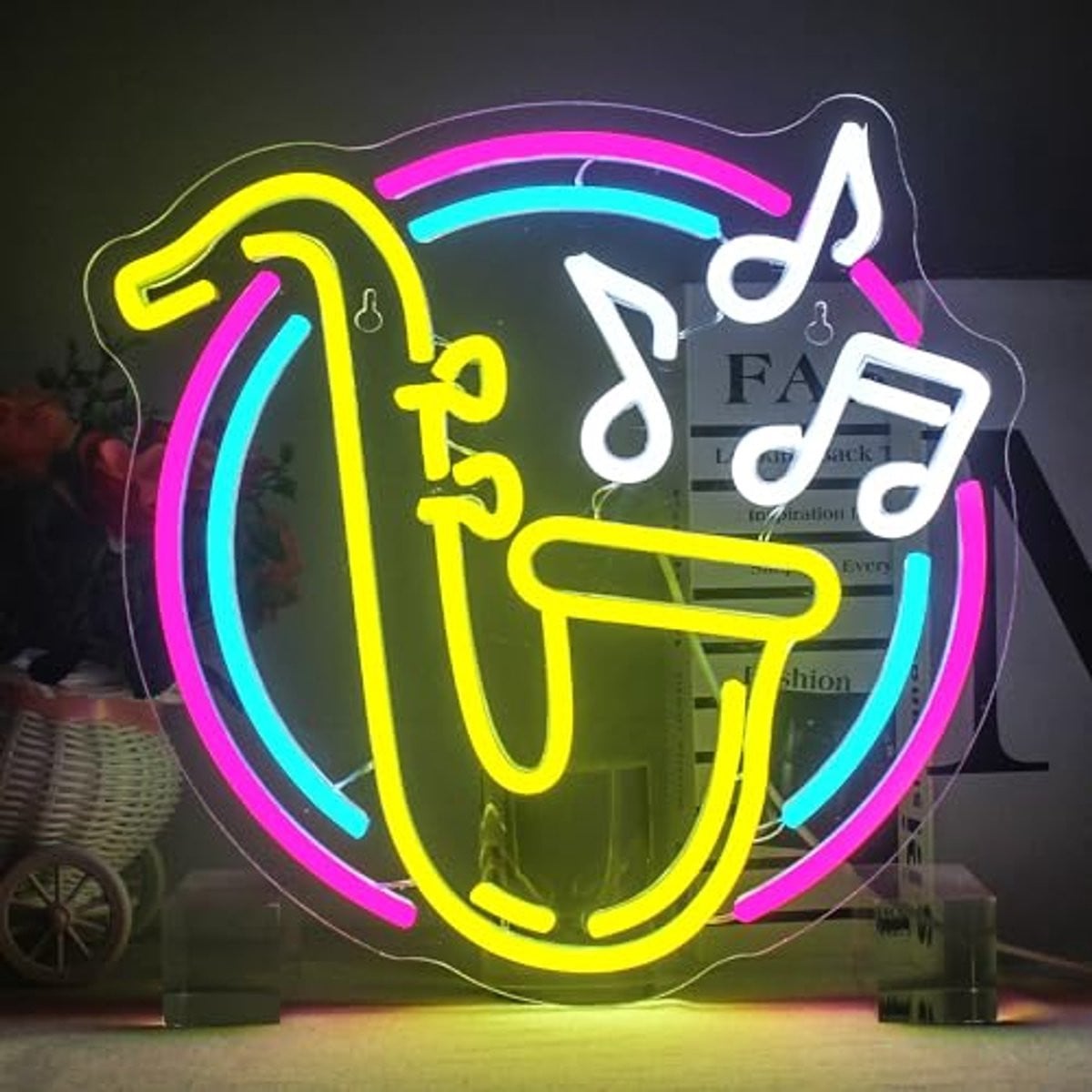 Dimbare LED Neon Saxofoon Licht voor Slaapkamer en Muziekstudio