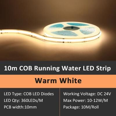 Inspired Living WS2811 COB Running Water LED Strip Light 24V With RF Remote Control 10m Ww Led Strip