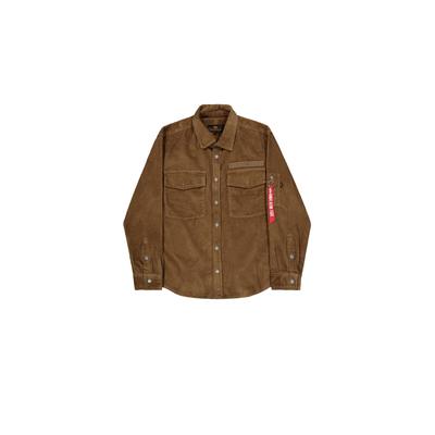 Hemdjacke ALPHA INDUSTRIES "Cord Overshirt", Herren, Gr. M, beige (sand), Obermaterial: 100% Baumwolle, Jacken