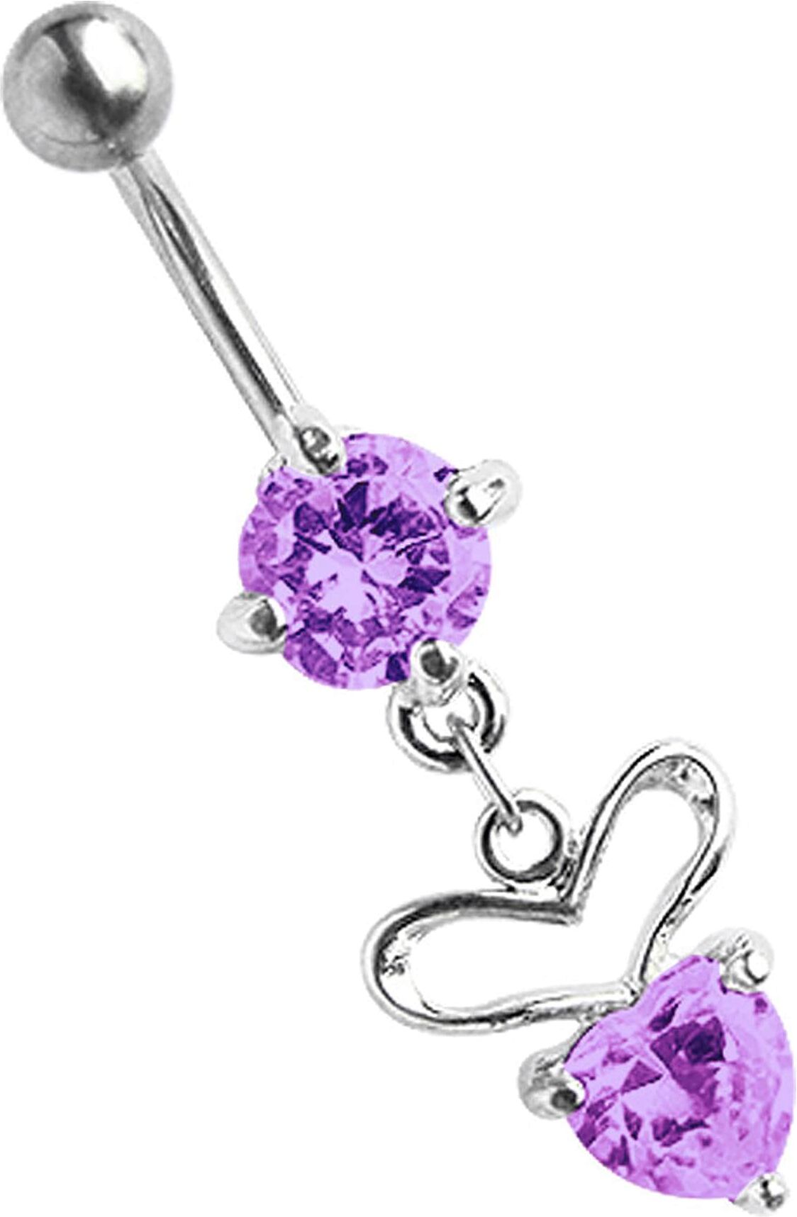 Bauchnabelpiercing ADELIA´S "Piercing  Bauchnabelpiercing", lila, Piercings, Kinder, Titan, Bauchnabelpiercing